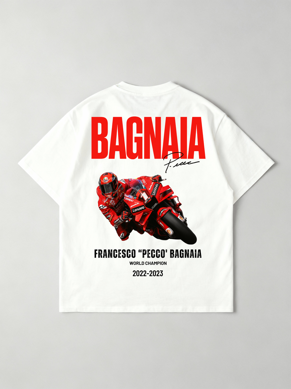 MotoGP PECCO  Francesco Bagnaia 63 World Champion Oversized Shirt
