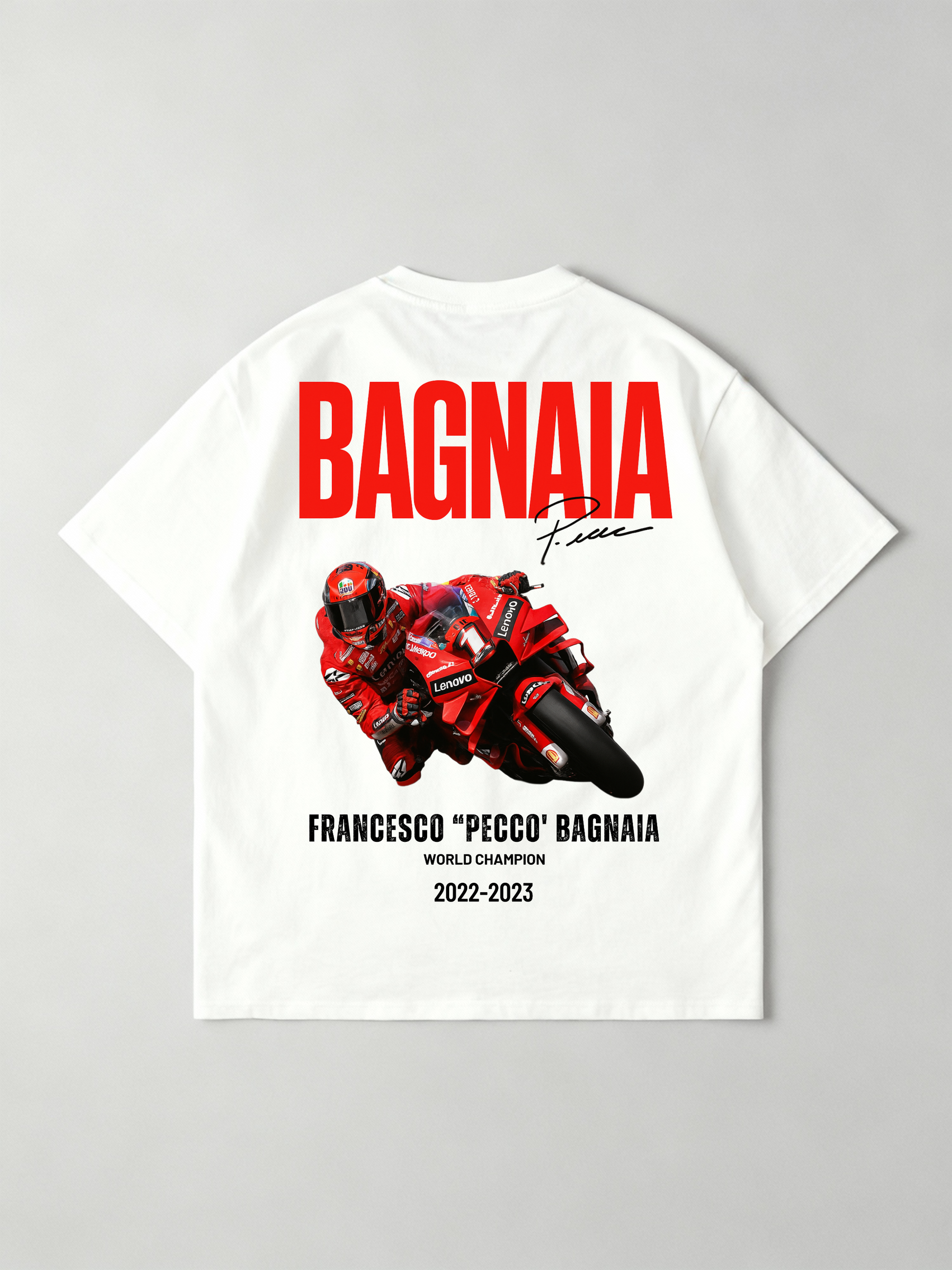 MotoGP PECCO  Francesco Bagnaia 63 World Champion Oversized Shirt