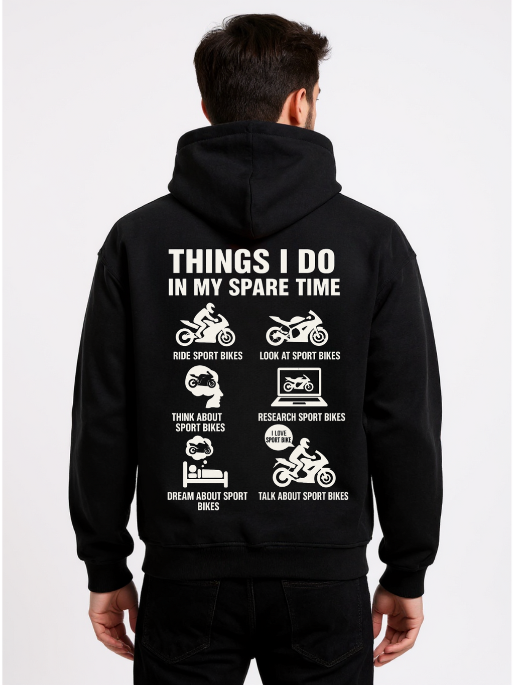 Motorcycle Sportbike Life – Things I Do in My Spare Time Oversized Hoodie