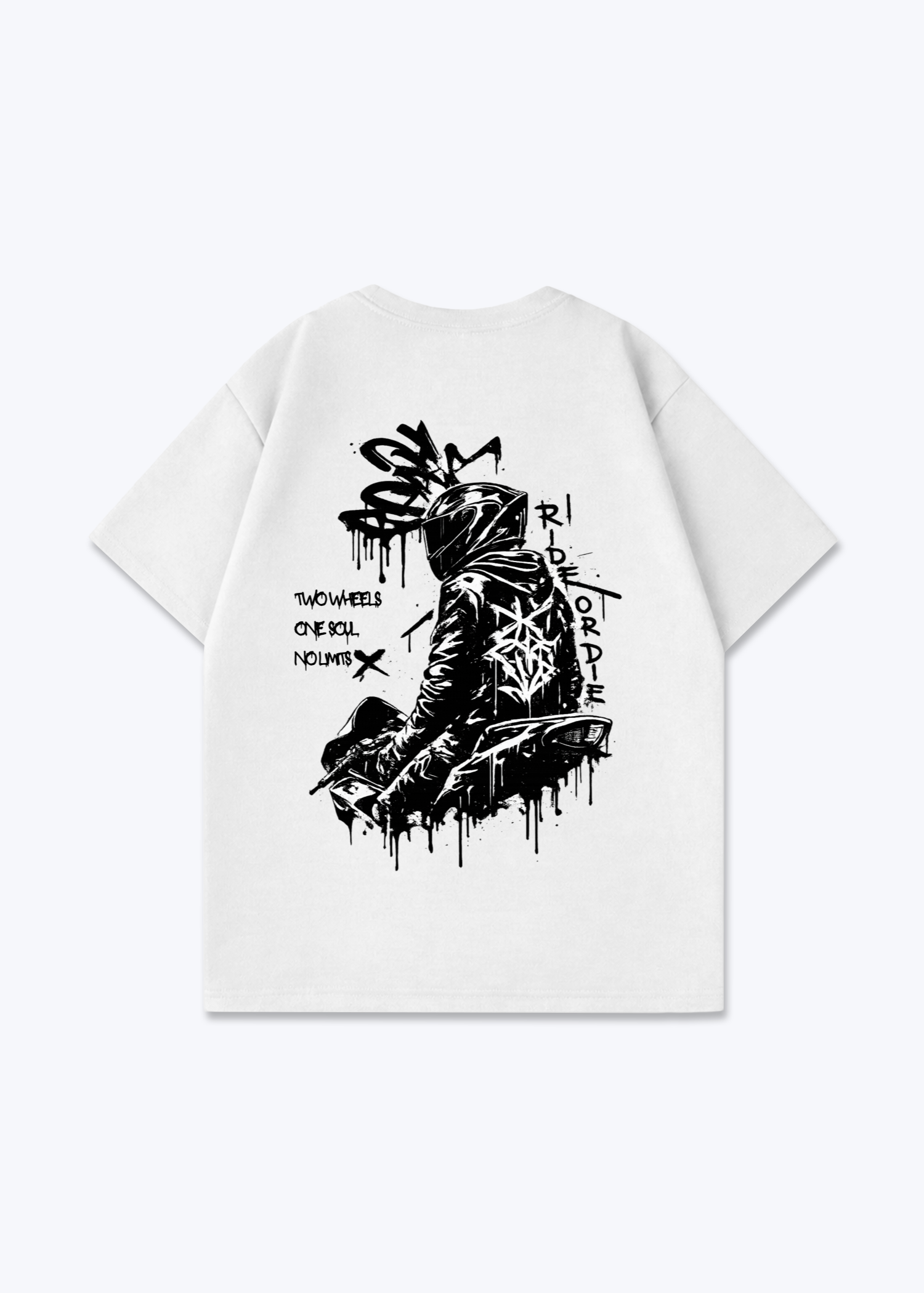 Midnight Rider Oversized Shirt - White Back (Designed)