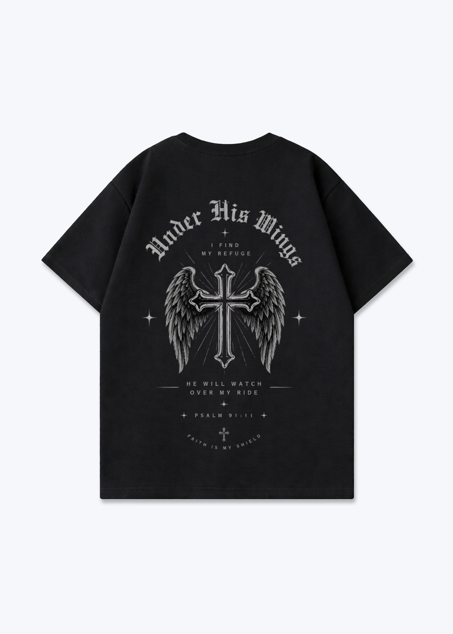 Under his wings Oversized Shirt - Black Back (Designed)