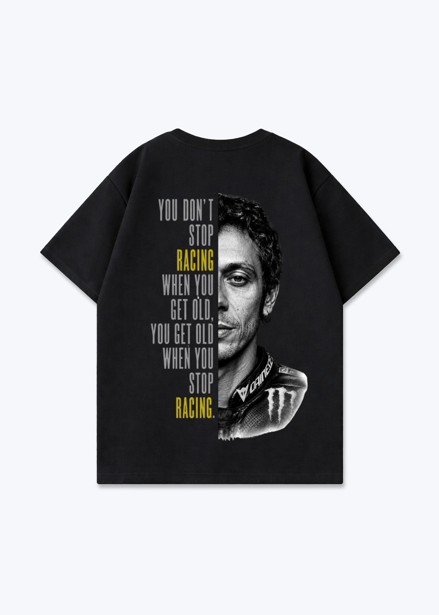 Don`t stop racing Oversized Shirt - Black Back (Designed)