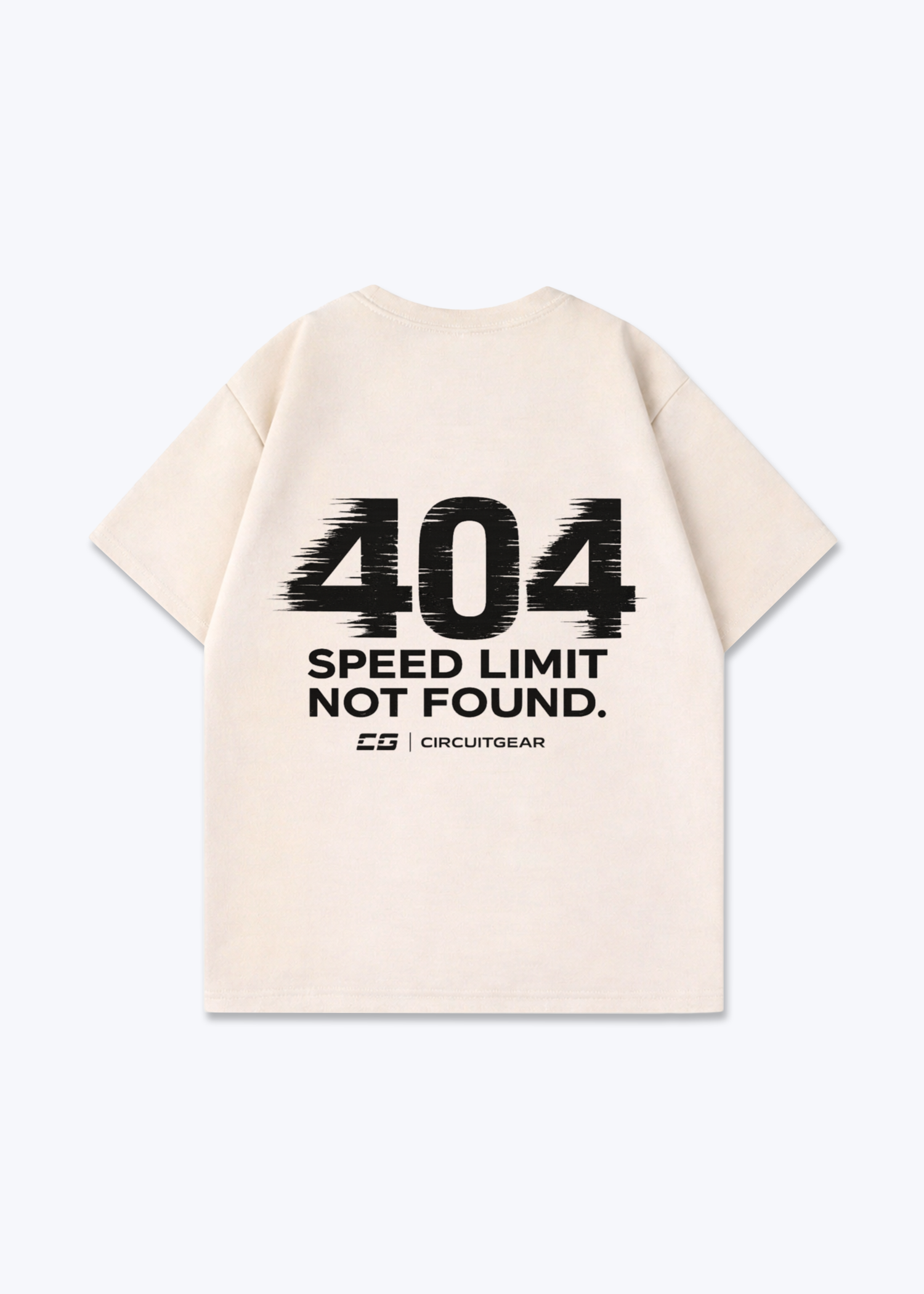 404 not found Oversized Shirt - Beige Back (Designed)