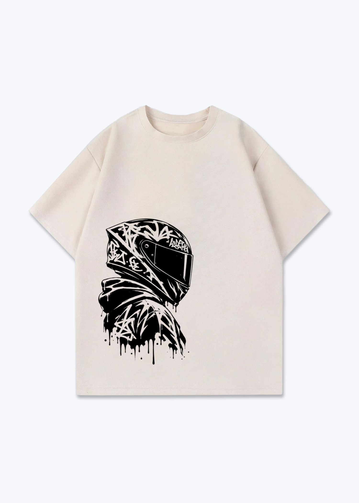 NO SIGNAL Oversized Shirt - Beige Front (Designed)