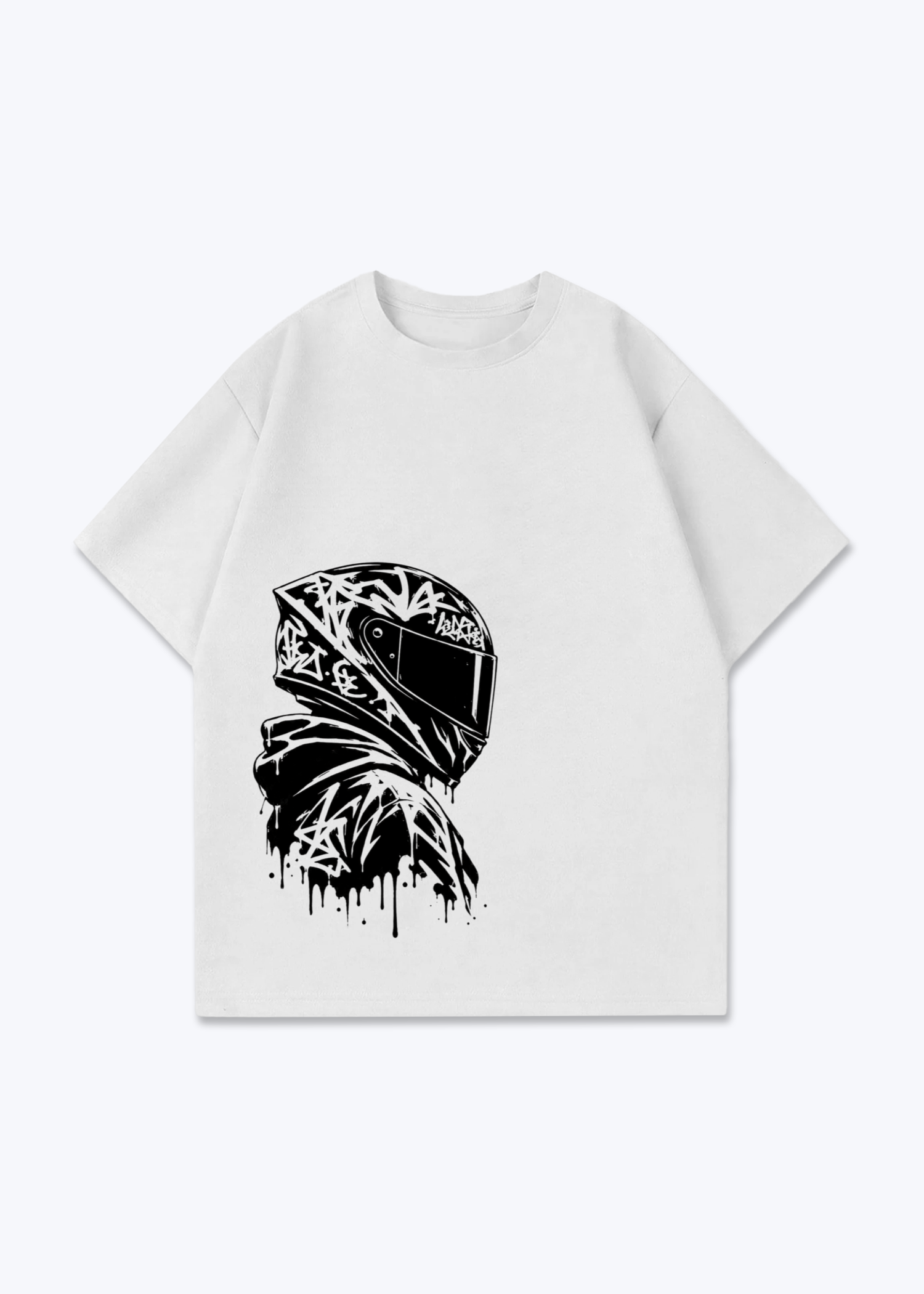 NO SIGNAL Oversized Shirt - White Front (Designed)