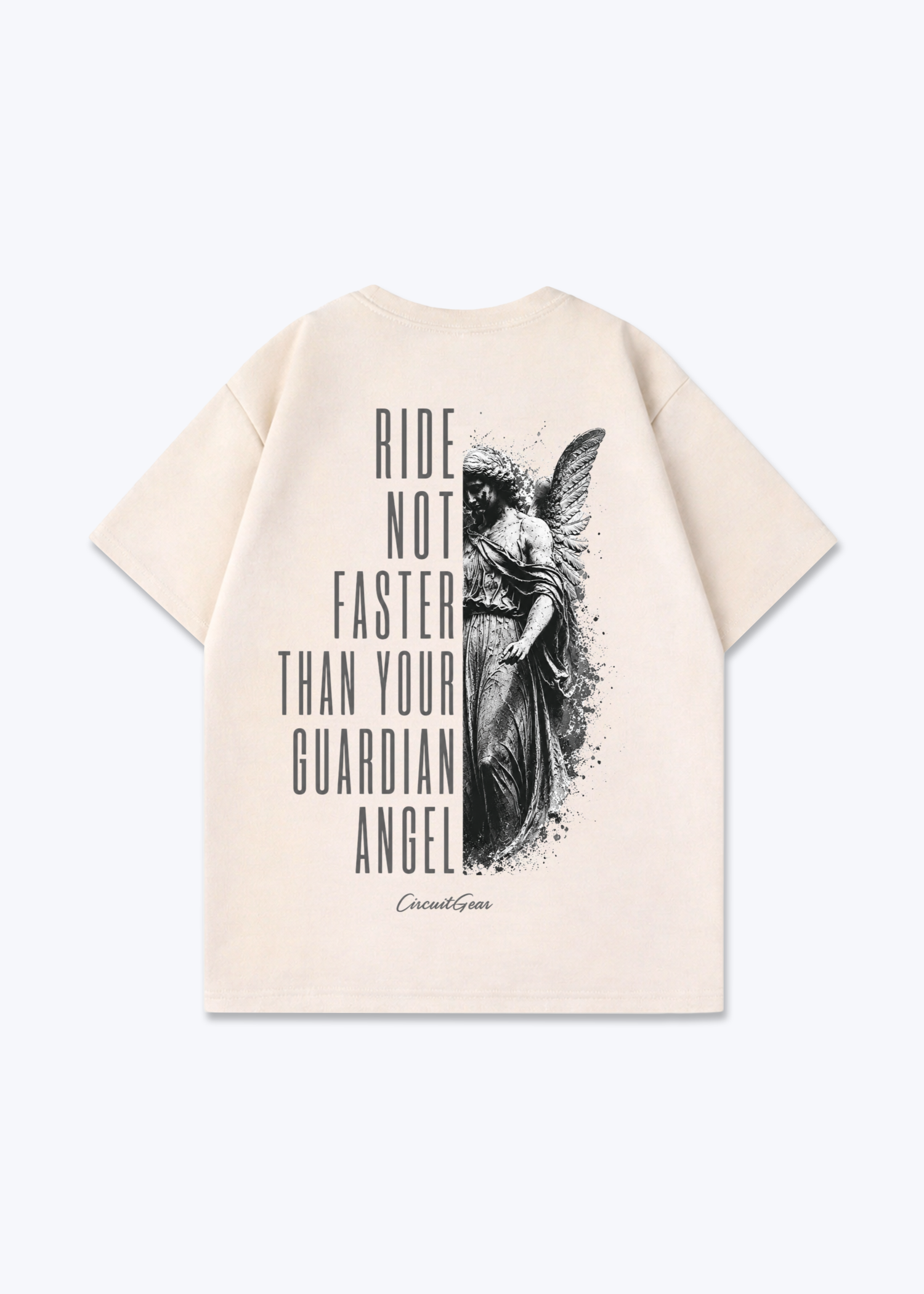 Guardian angel Oversized Shirt - Beige Back (Designed)