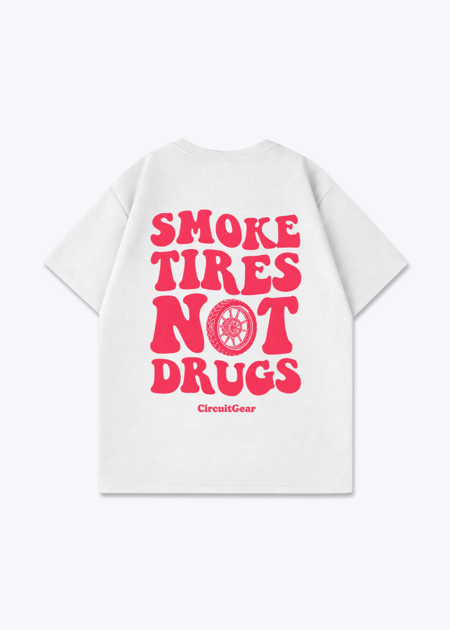 Smoke tires Oversized Shirt - White Back (Designed)