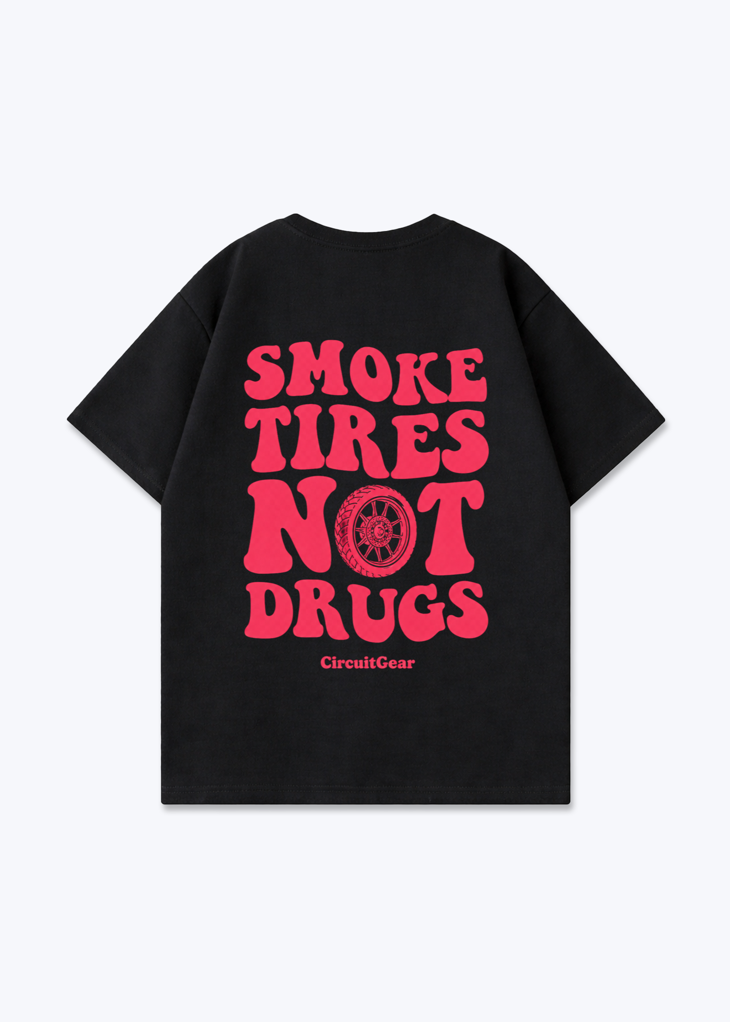 Smoke tires Oversized Shirt - Black Back (Designed)