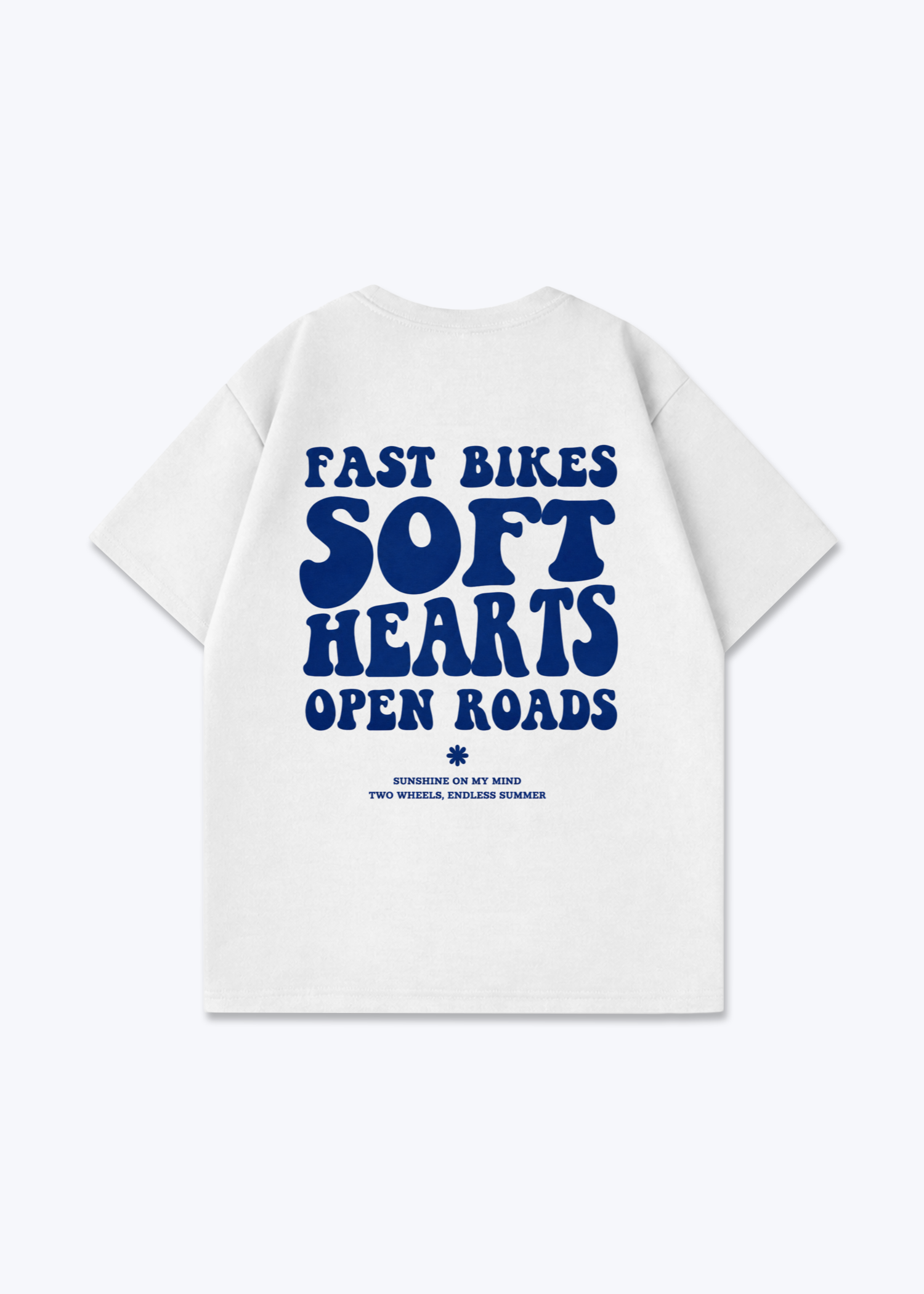 Fast bikes soft hearts Oversized Shirt - White Back (Designed)