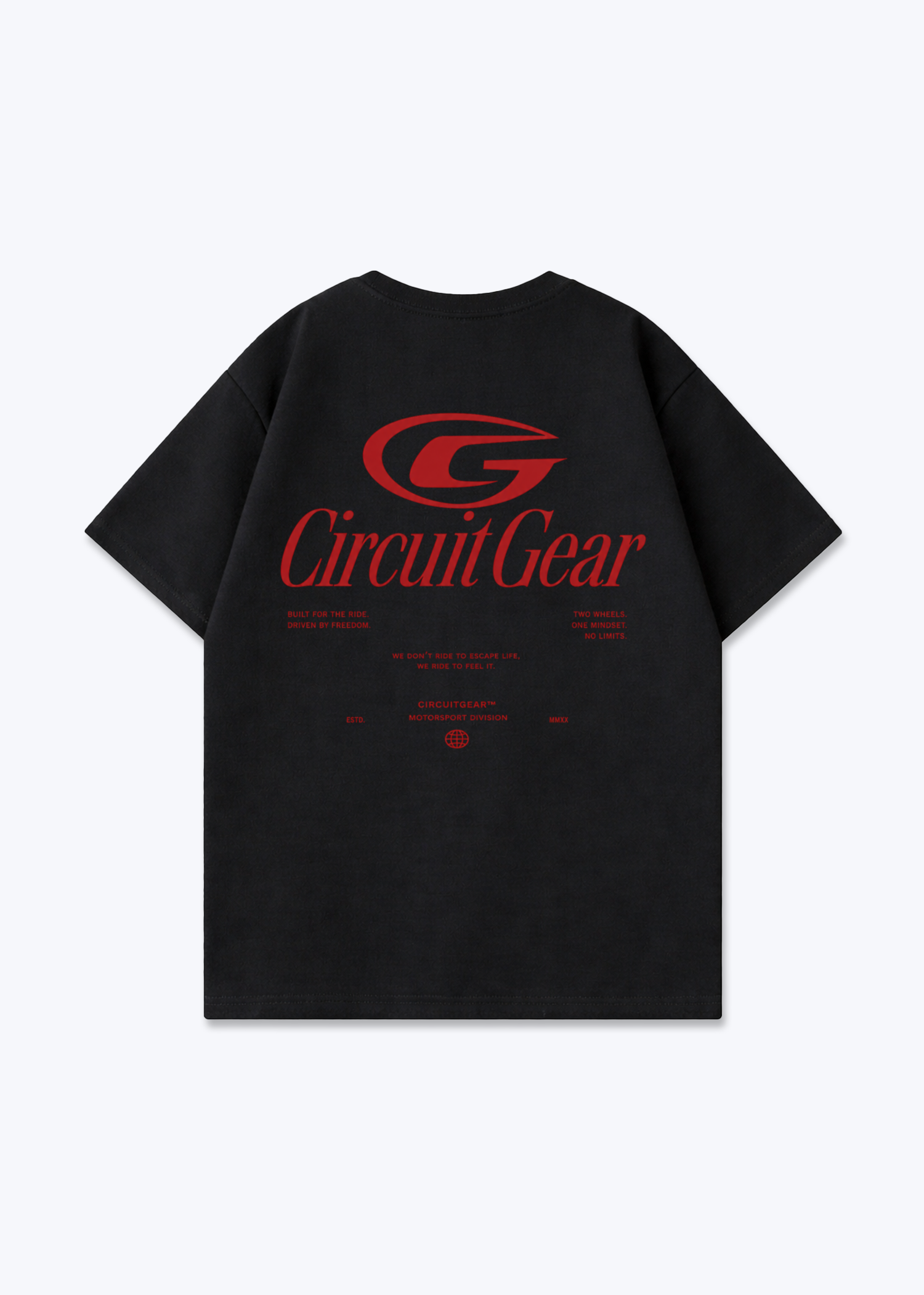 We ride to feel it Oversized Shirt - Black Back (Designed)