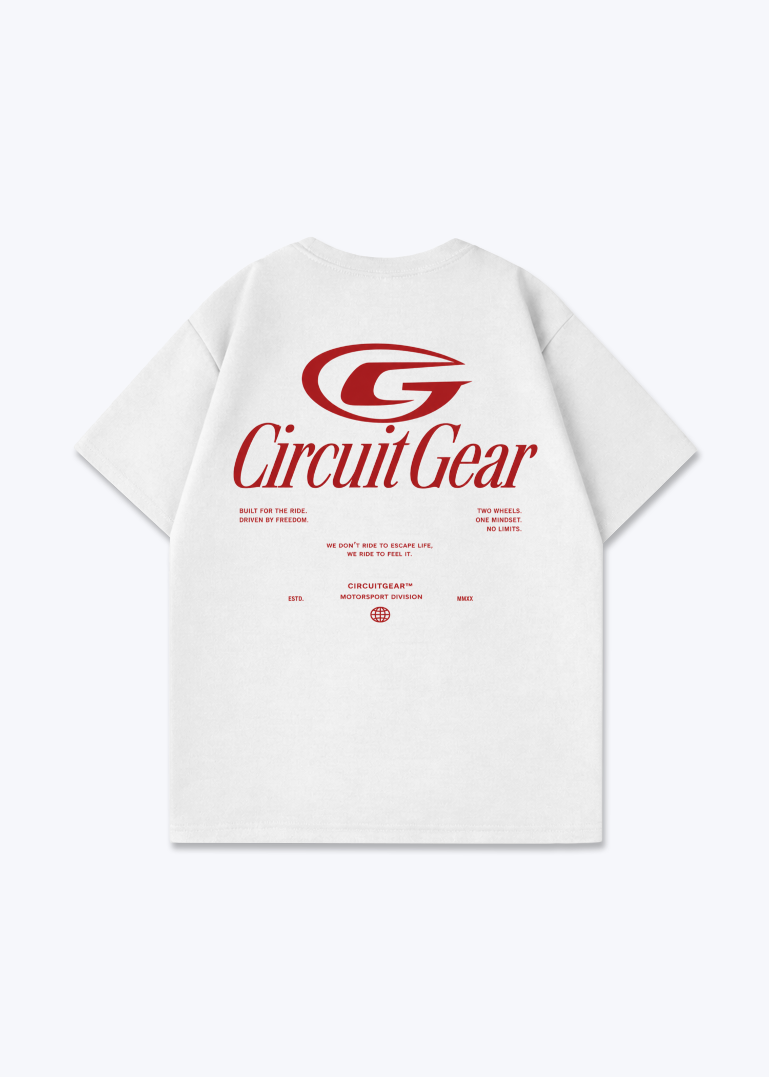 We ride to feel it Oversized Shirt - White Back (Designed)