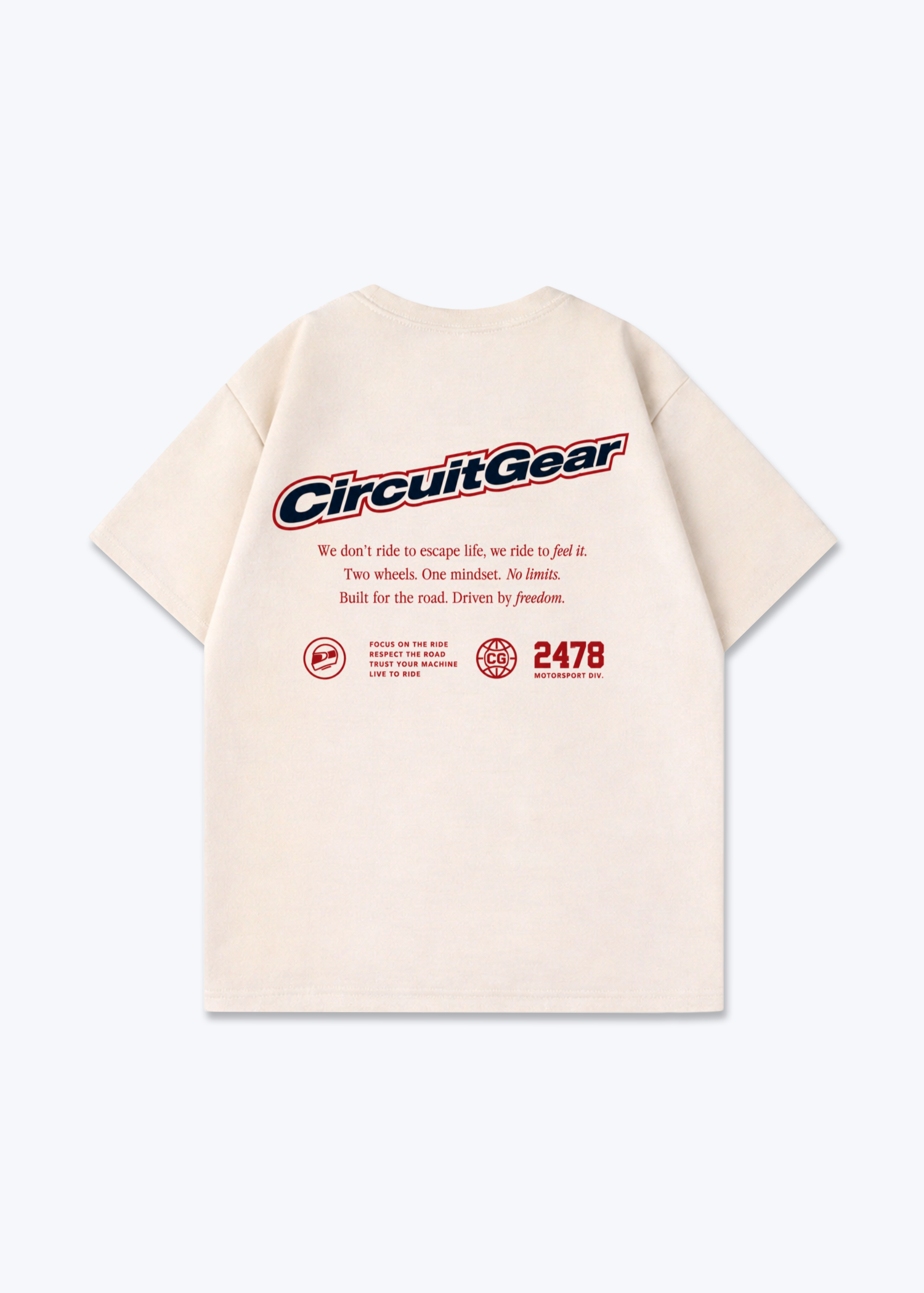 Driven by freedom Oversized Shirt - Beige Back (Designed)