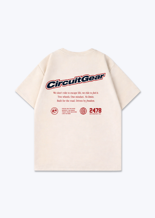Driven by freedom Oversized Shirt - Beige Back (Designed)
