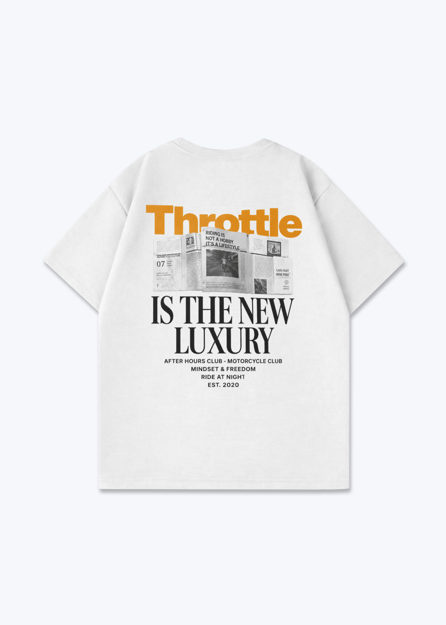 Throttle Oversized Shirt - White Back (Designed)