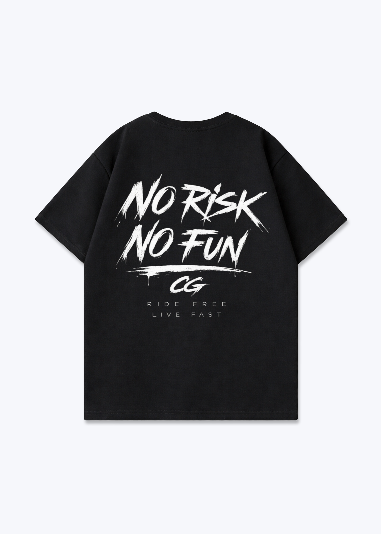 No risk no fun Oversized Shirt - Black Back (Designed)