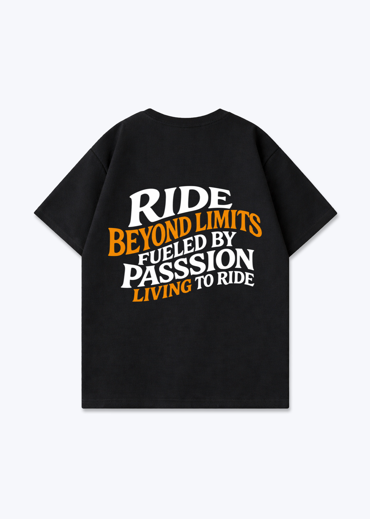 Ride beyond limits Oversized Shirt - Black Back (Designed)