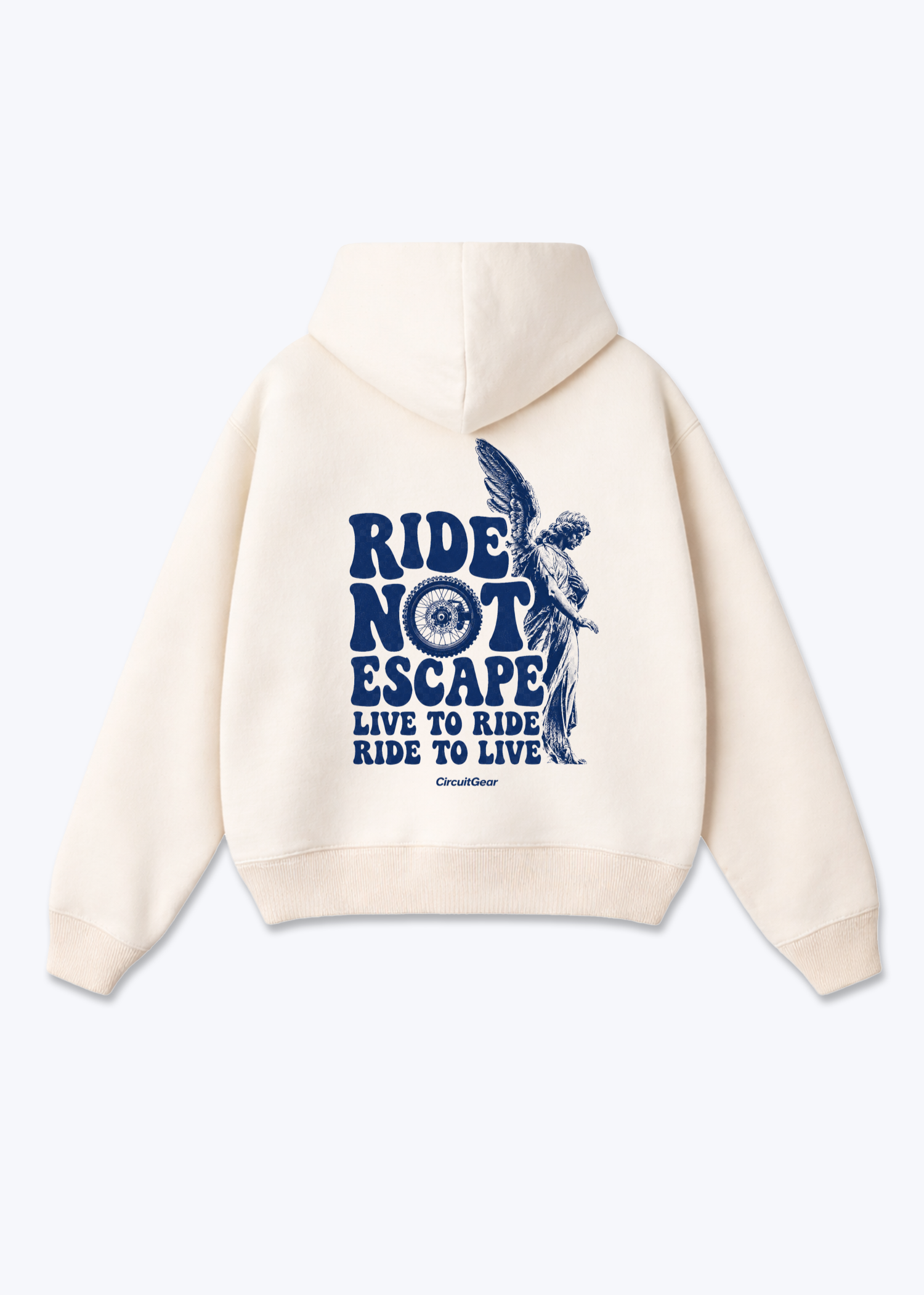 Ride not escapeOversized Hoodie - Beige Back (Designed)