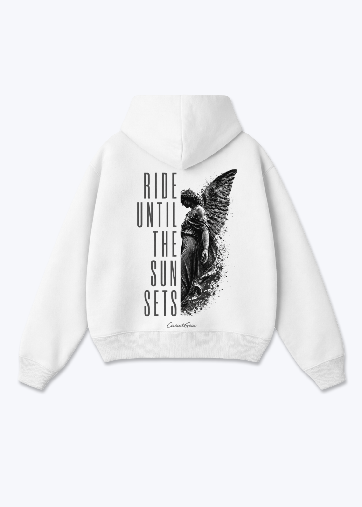 Until the sun sets Oversized Hoodie - White Back (Designed)