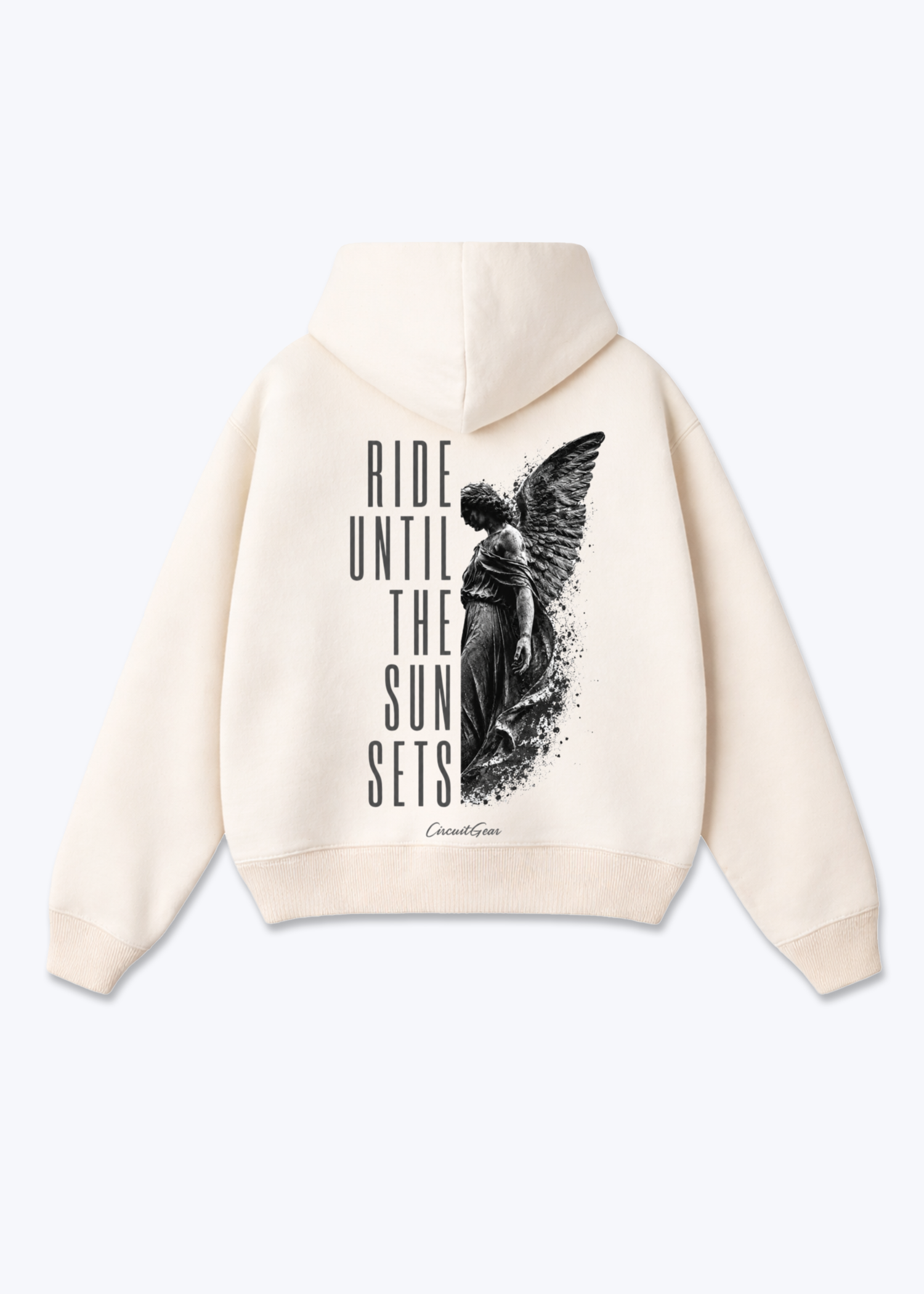 Until the sun sets Oversized Hoodie - Beige Back (Designed)