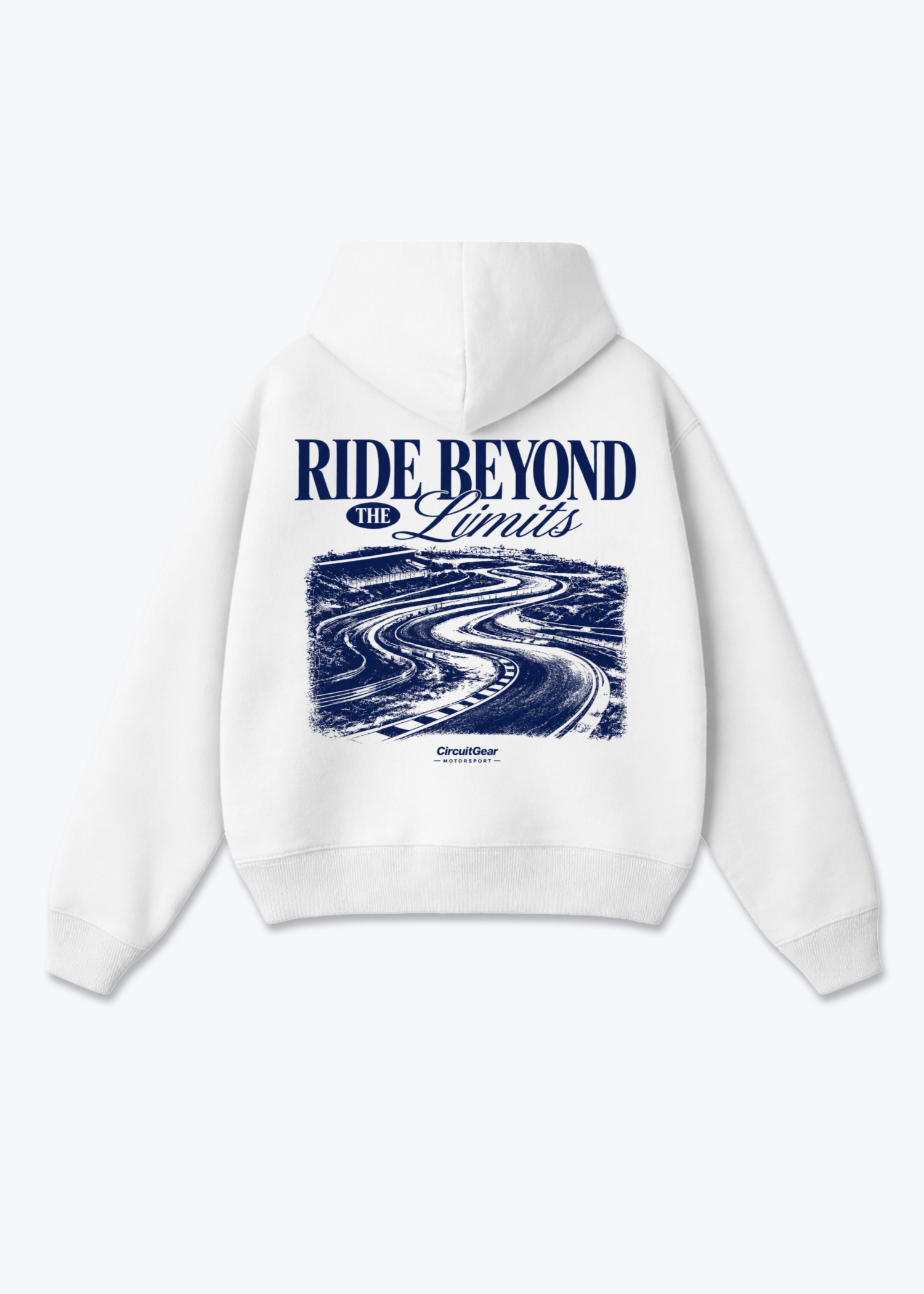 Ride beyond the limts Oversized Hoodie - White Back (Designed)
