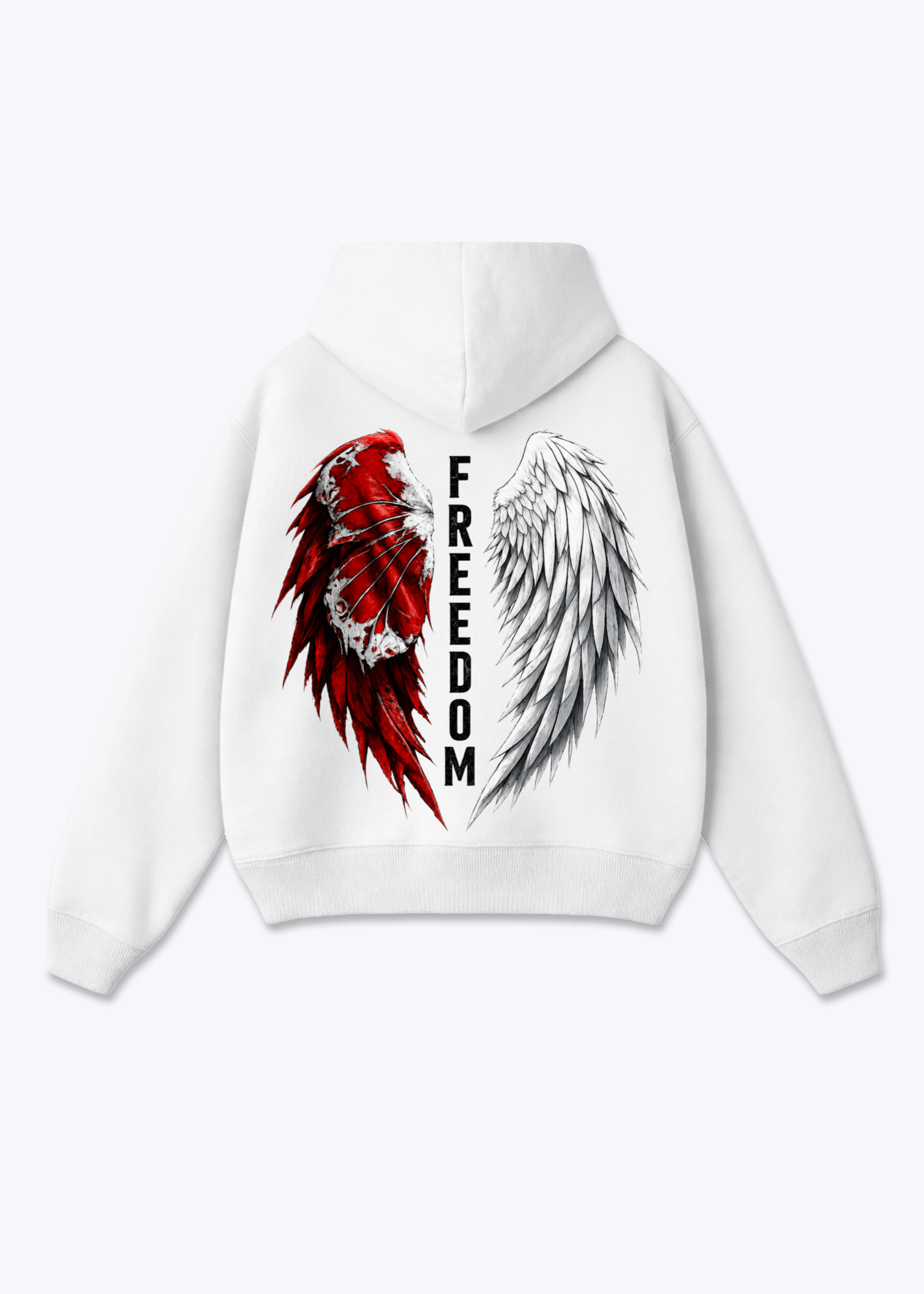 Freedom Oversized Hoodie - White Back (Designed)