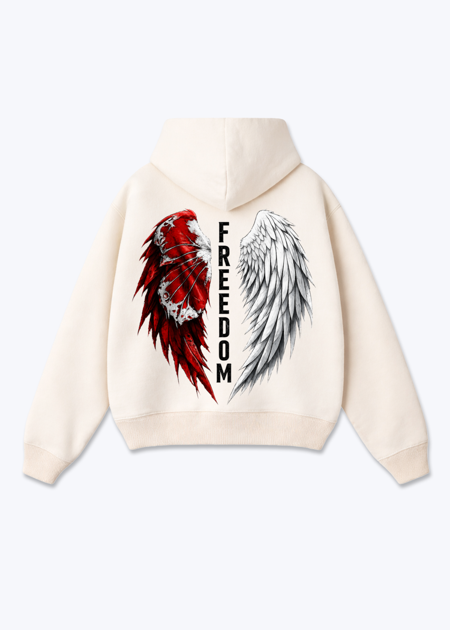 Freedom Oversized Hoodie - Beige Back (Designed)