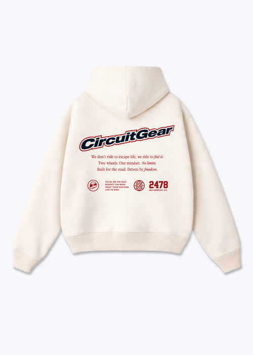 Driven by Freedom Oversized Hoodie - Beige Back (Designed)