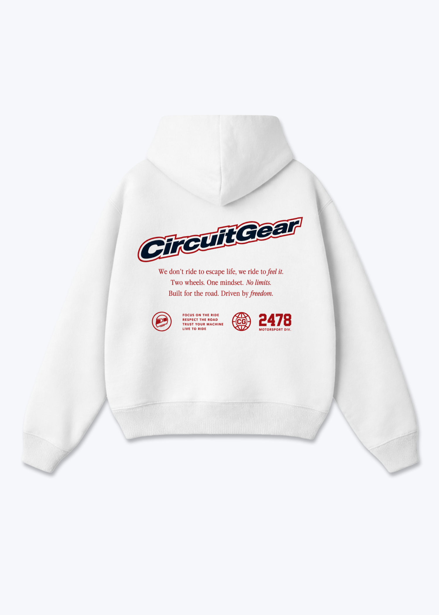 Driven by Freedom Oversized Hoodie - White Back (Designed)