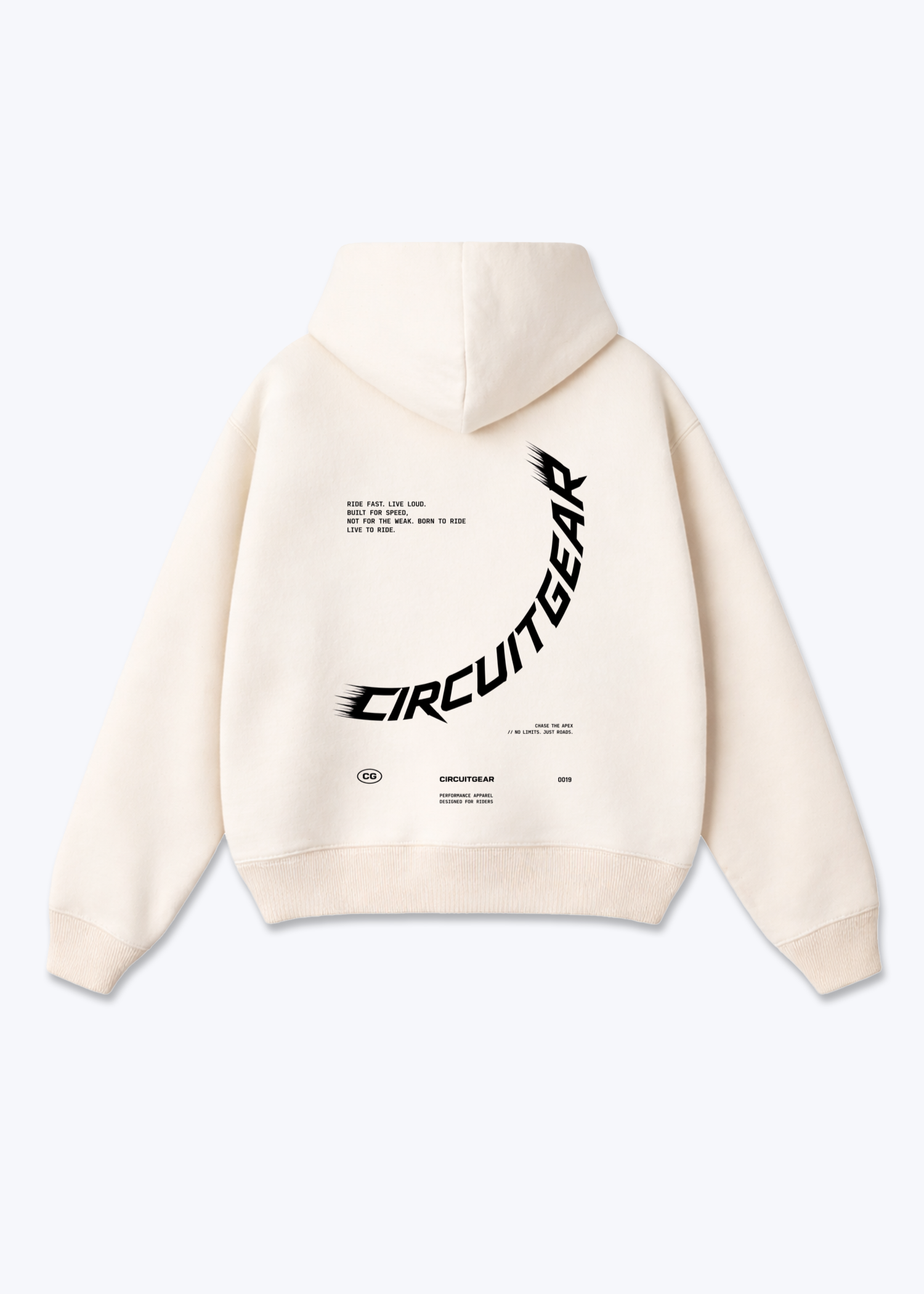 Phantom division Oversized Hoodie - Beige Back (Designed)