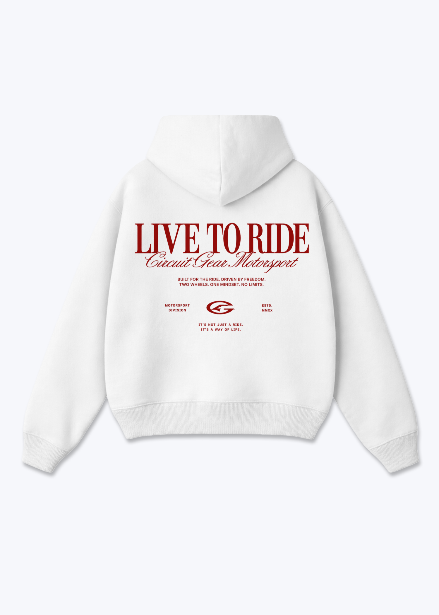 Life to ride Oversized Hoodie - White Back (Designed)