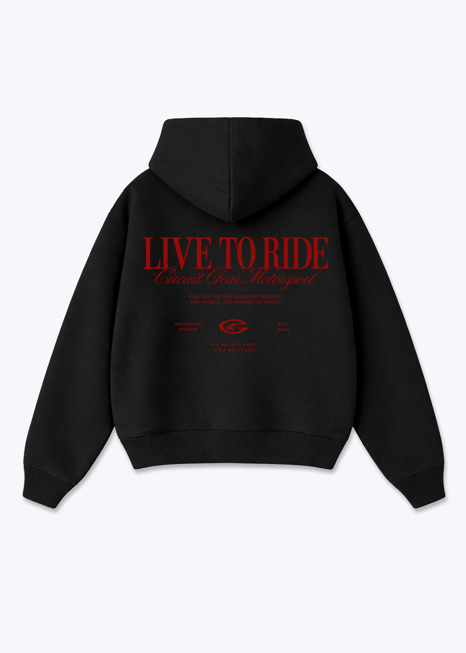 Life to ride Oversized Hoodie - Black Back (Designed)