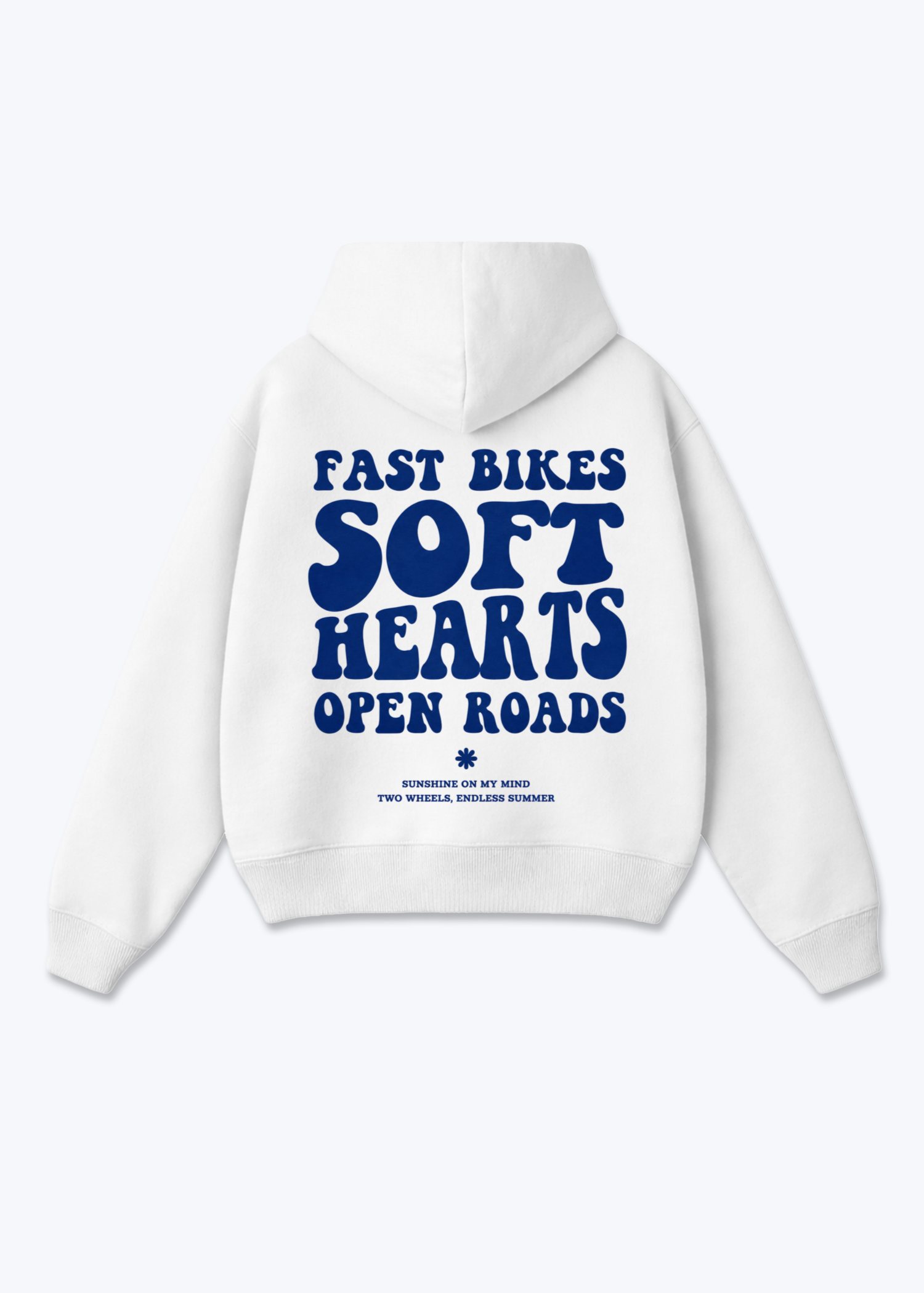 Fast bike soft hearts Oversized Hoodie - White Back (Designed)