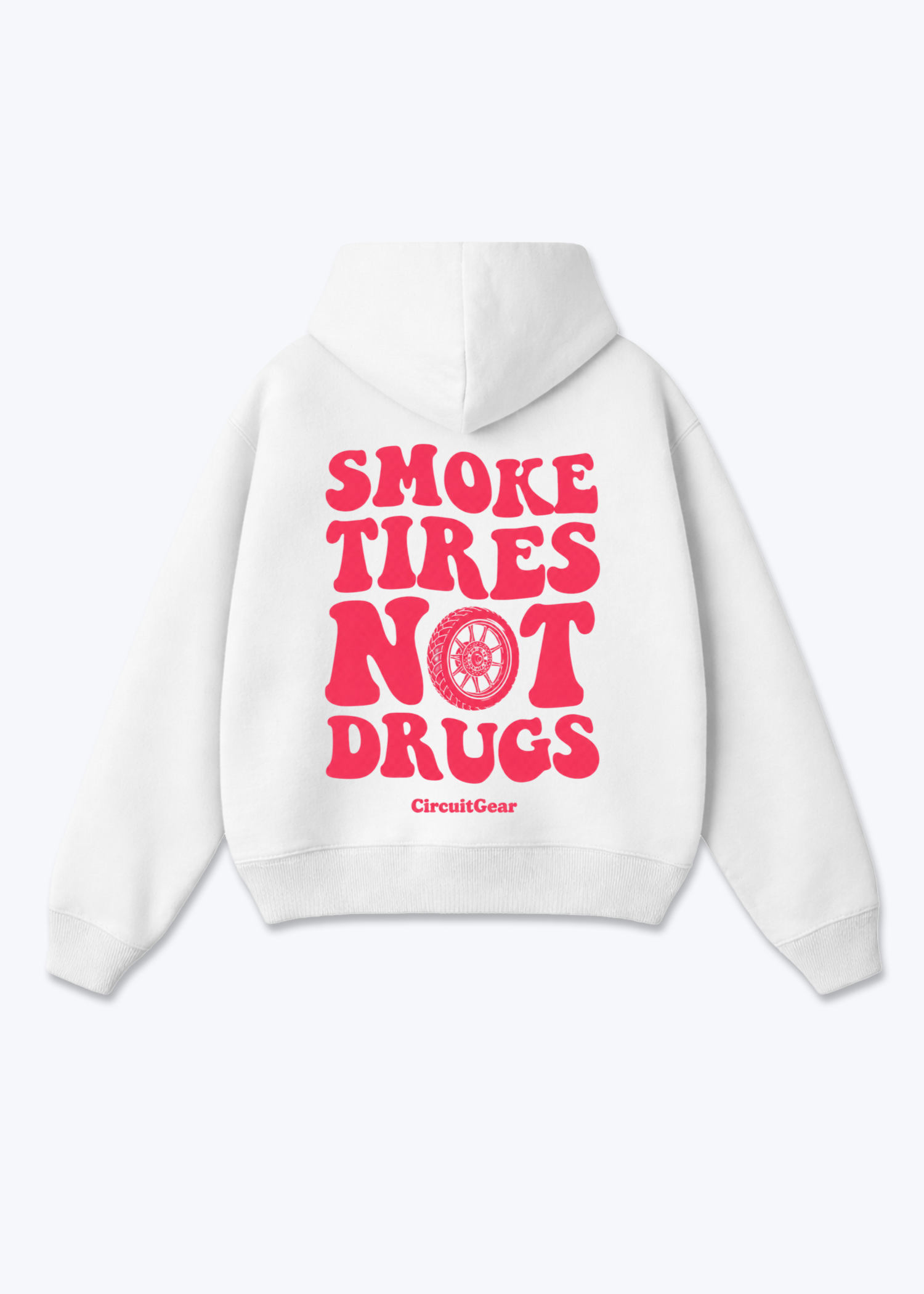 Smoke tires Oversized Hoodie - White Back (Designed)