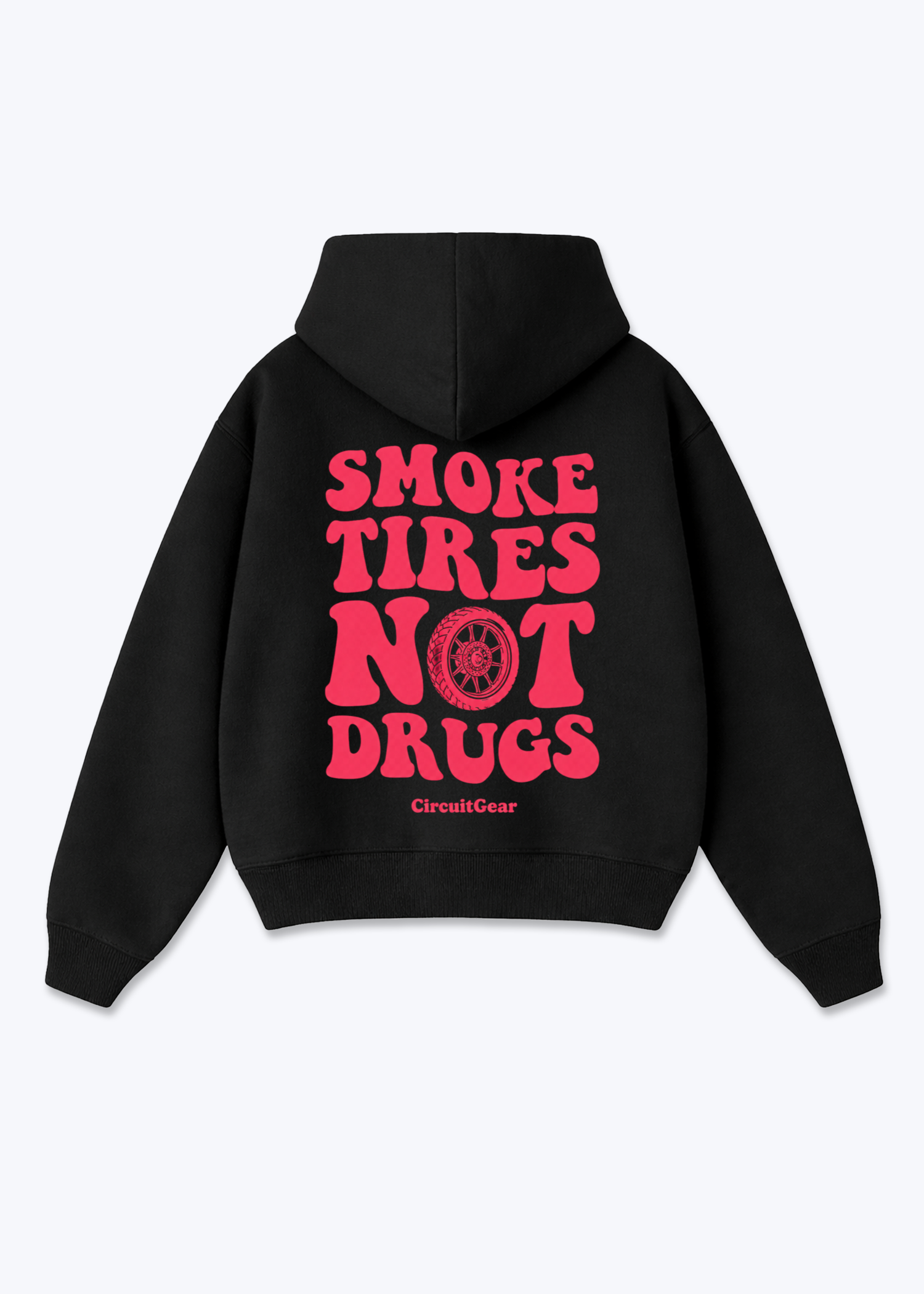 Smoke tires Oversized Hoodie - Black Back (Designed)