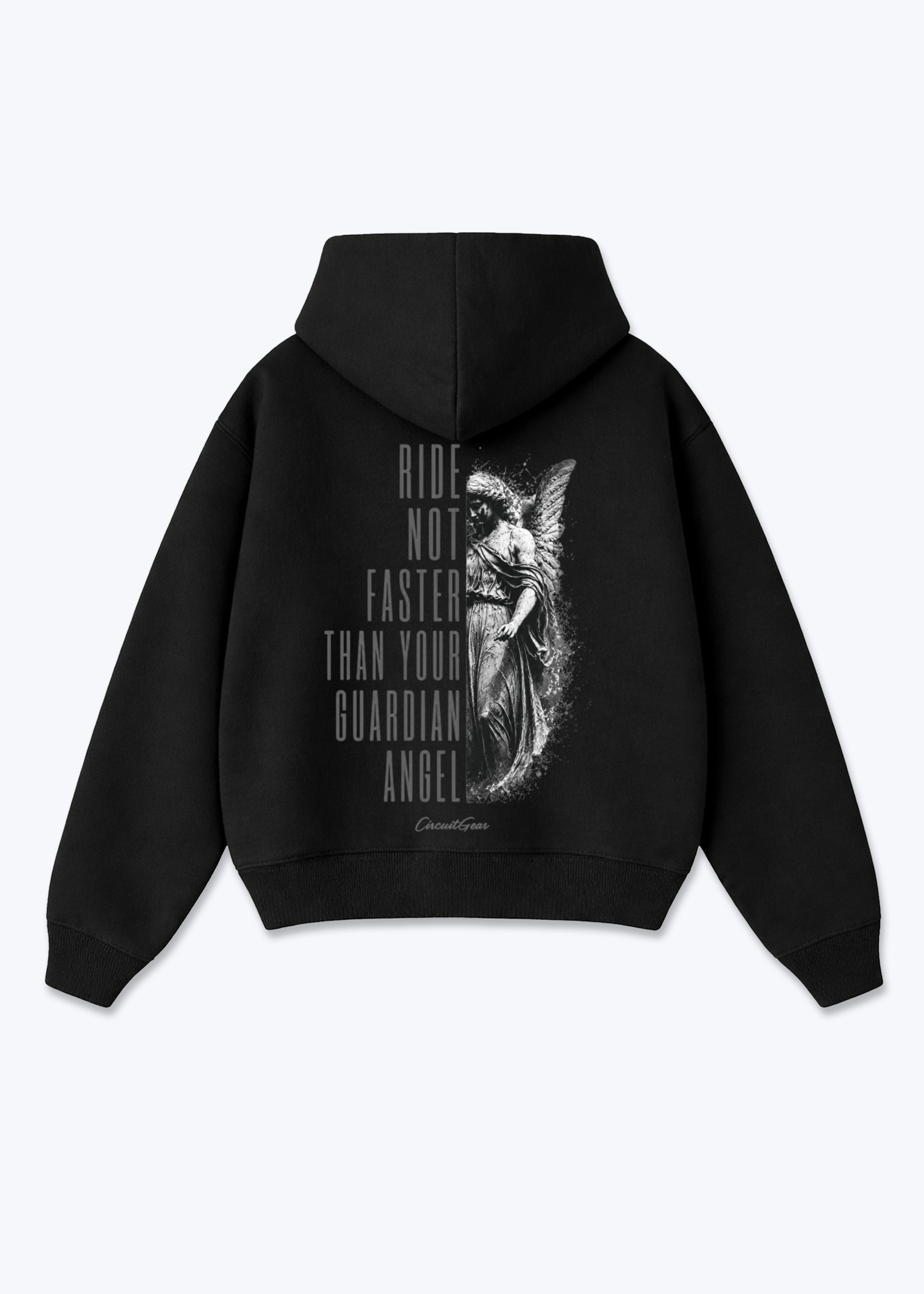 Guardian angel Oversized Hoodie - Black Back (Designed)