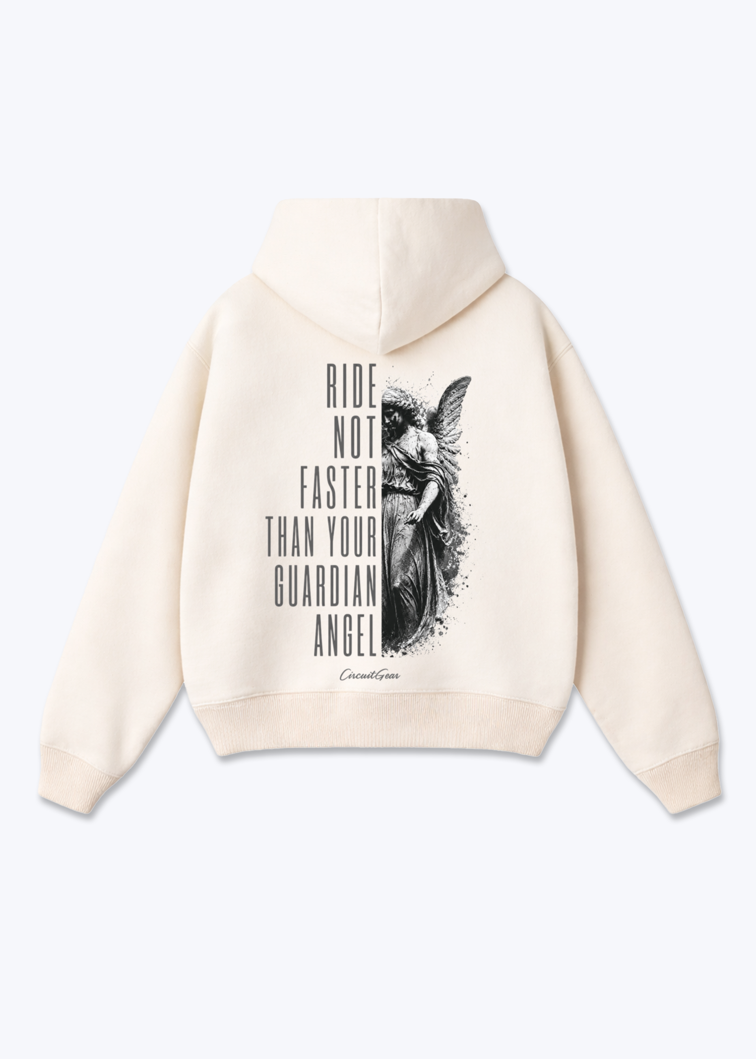 Guardian angel Oversized Hoodie - Beige Back (Designed)