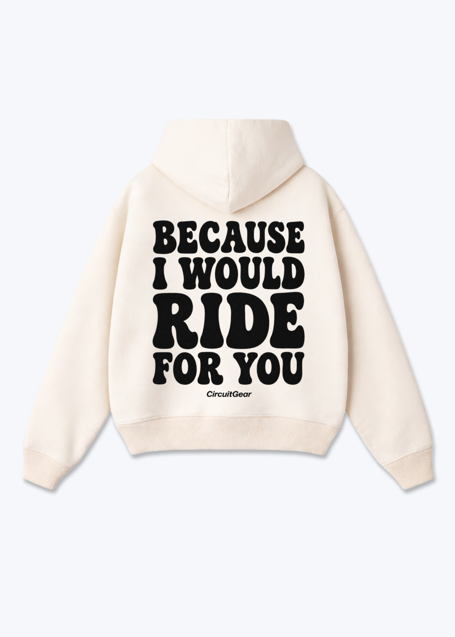 Ride for you Oversized Hoodie - Beige Back (Designed)