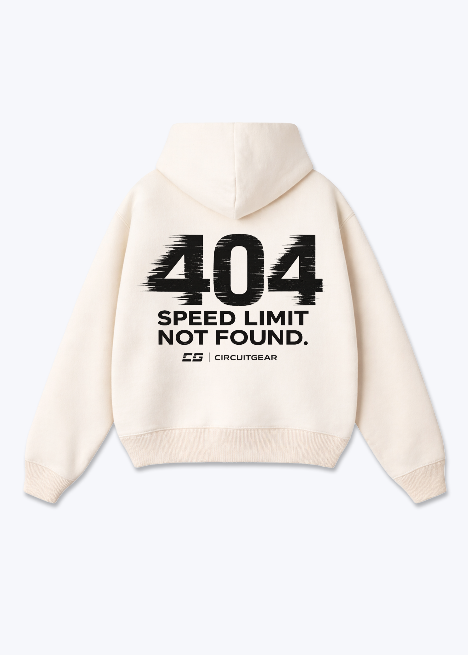 404 not found Oversized Hoodie - Beige Back (Designed)