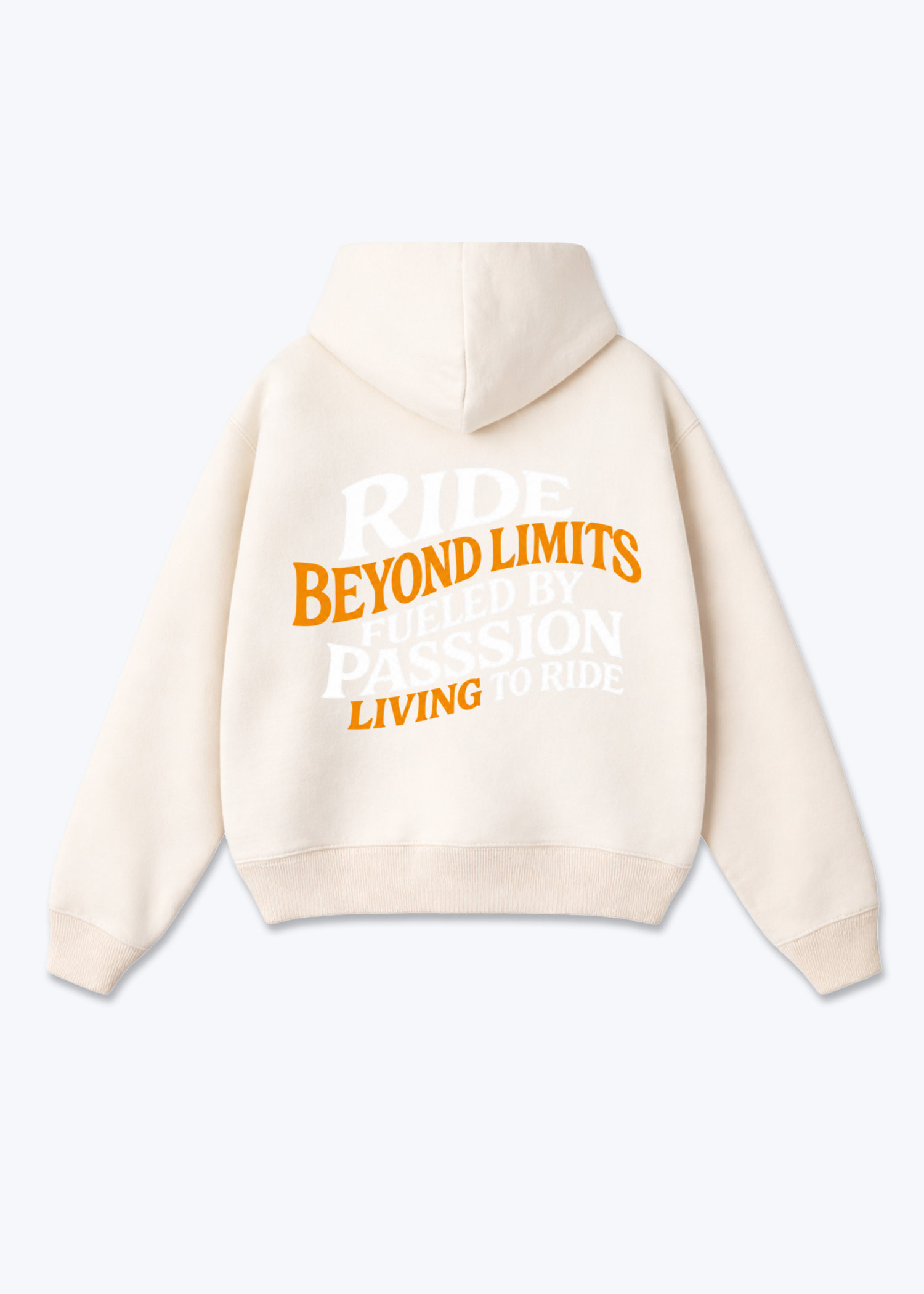 Ride beyond limtis Oversized Hoodie - Beige Back (Designed)