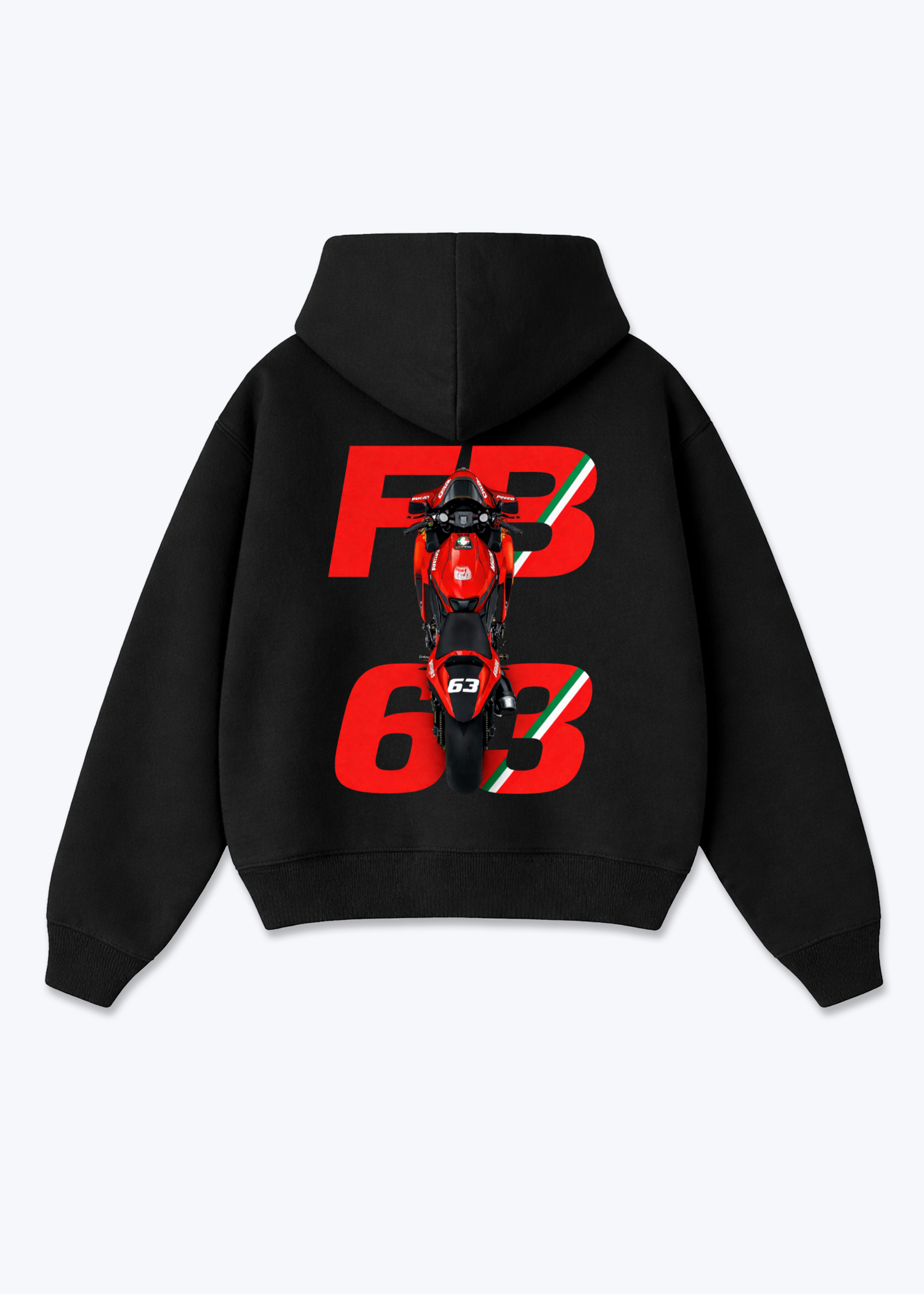 FB63 Oversized Hoodie - Black Back (Designed)