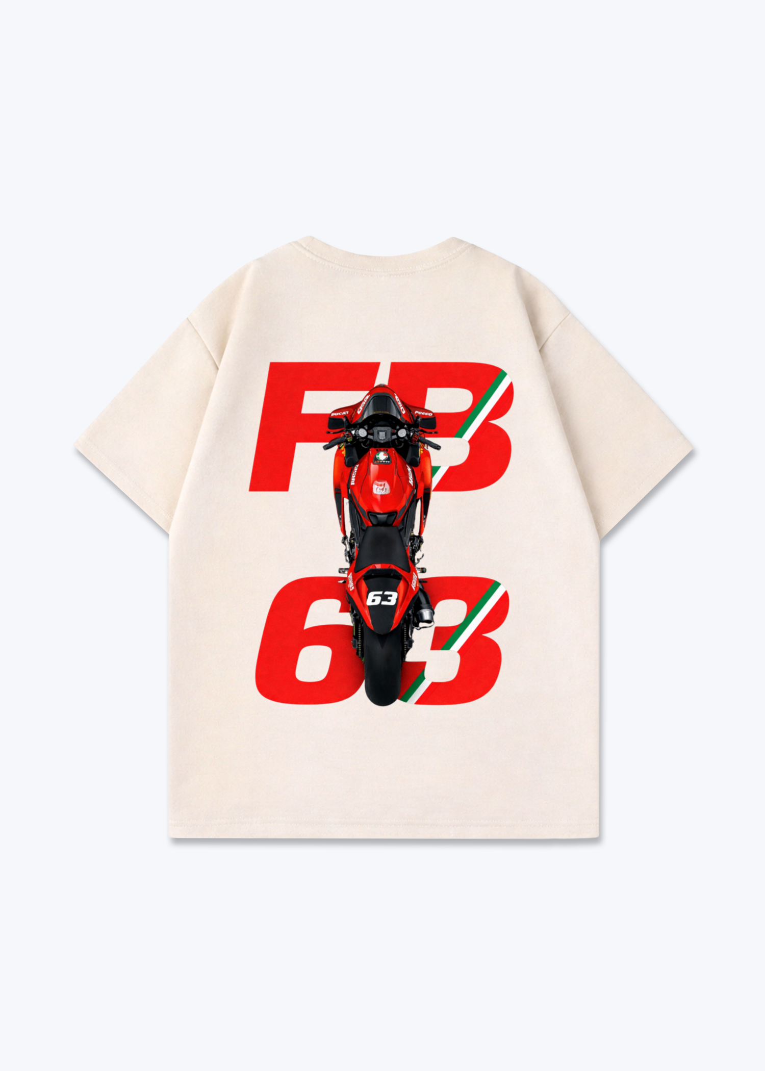 FB63 Oversized Shirt - Beige Back (Designed)