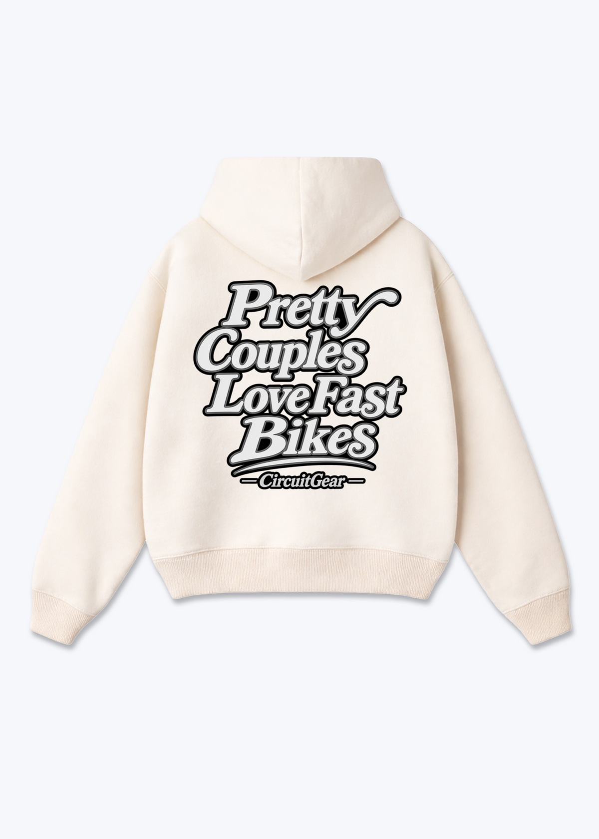 PRETTY COUPLES Oversized Hoodie - Beige Back (Designed)