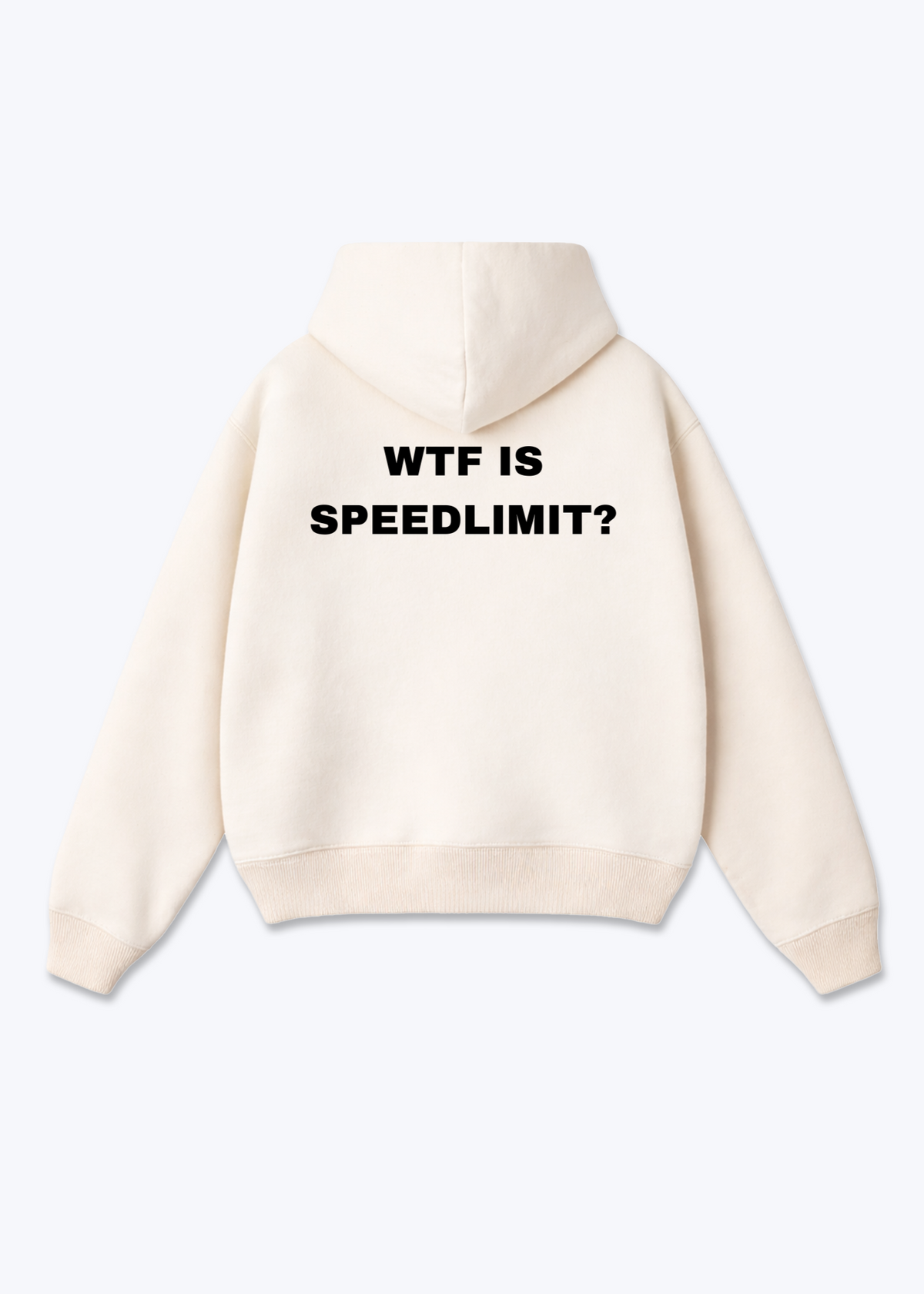 WTF IS SPEEDLIMIT Oversized Hoodie - Beige Back (Designed)