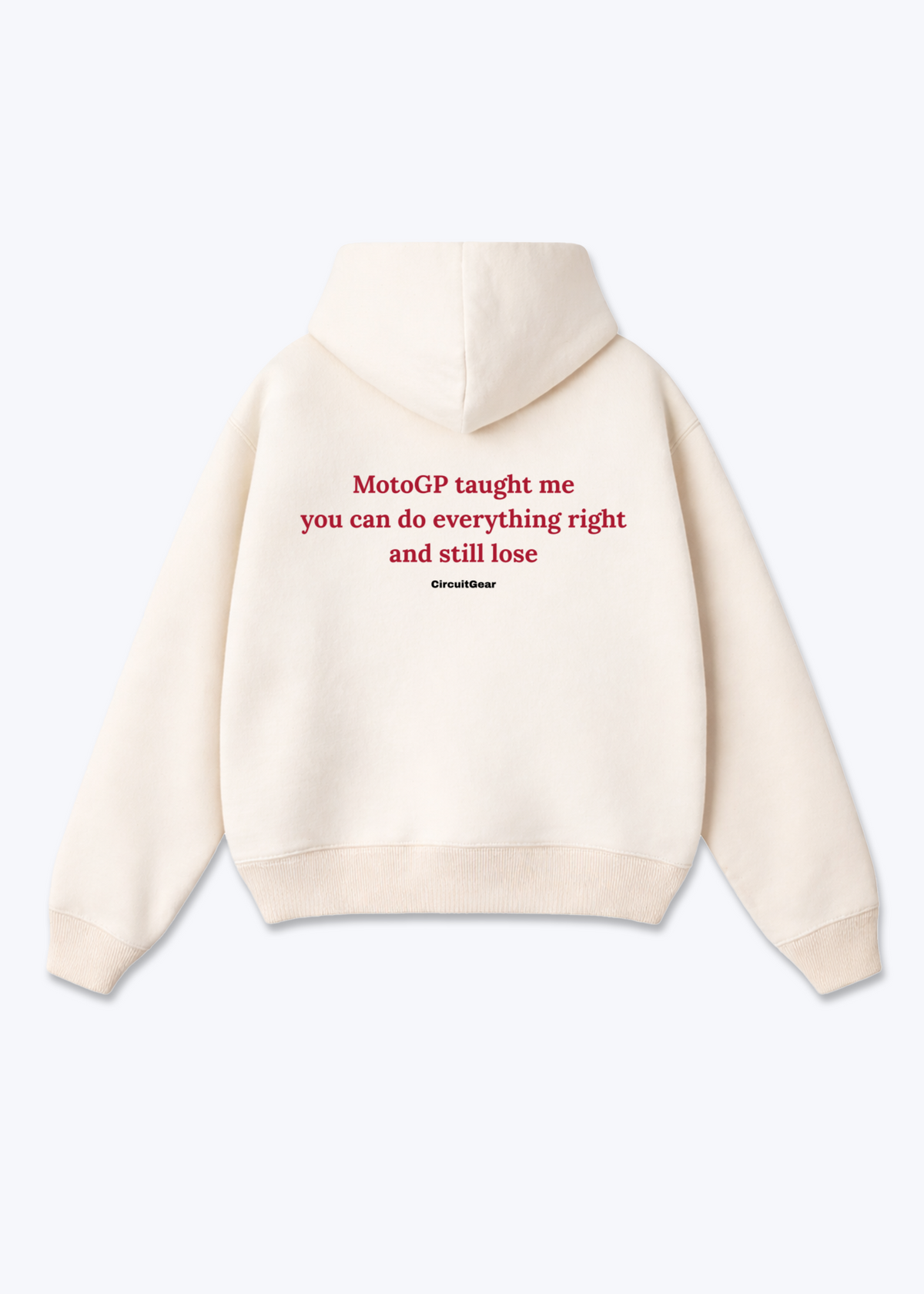MOTO GP TAUGHT ME Oversized Hoodie - Beige Back (Designed)